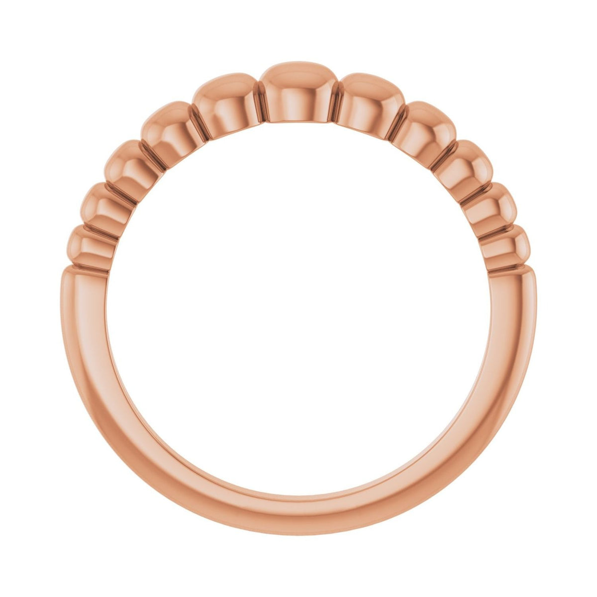 Sapphire Row Gold Graduated Bead Ring - 14K Rose Gold (view 2)