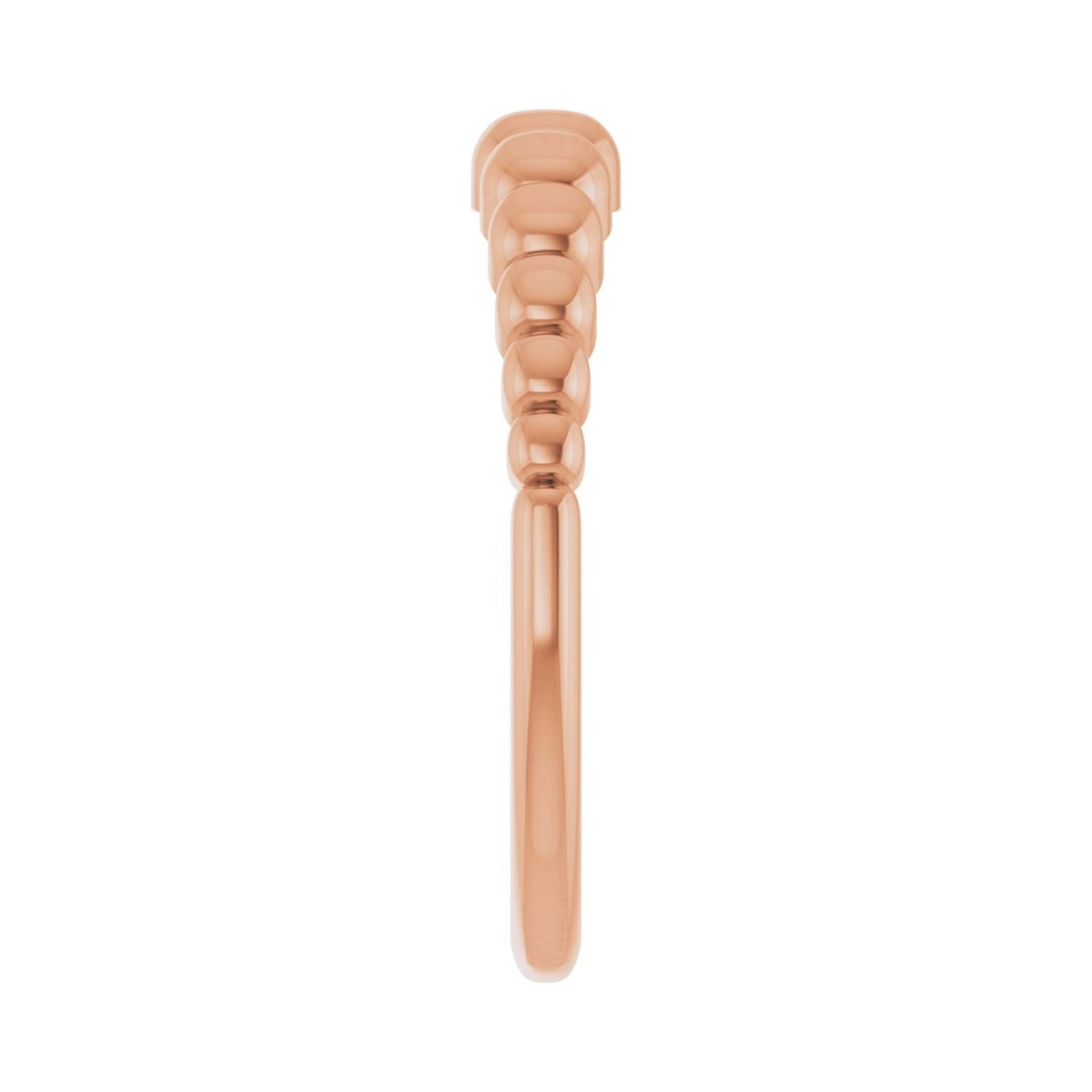 Sapphire Row Gold Graduated Bead Ring - 14K Rose Gold (view 4)