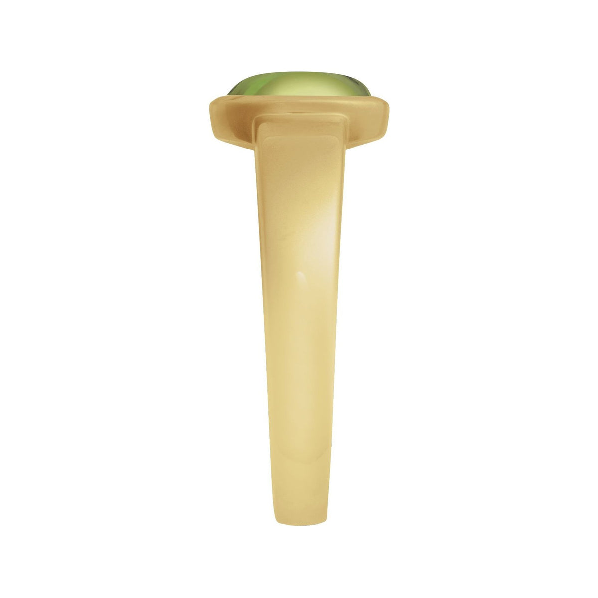 Sapphire Row Natural Gemstone Cabochon Bezel Cigar Ring - Peridot, 14K Yellow Gold (view 3)