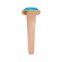 Sapphire Row Natural Gemstone Cabochon Bezel Cigar Ring - Turquoise, 14K Rose Gold (view 3)