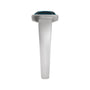 Sapphire Row Natural Gemstone Cabochon Bezel Cigar Ring - London Blue Topaz, 14K White Gold (view 3)