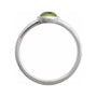 Sapphire Row Natural Gemstone Cabochon Bezel Cigar Ring - Peridot, Platinum (view 2)
