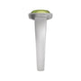 Sapphire Row Natural Gemstone Cabochon Bezel Cigar Ring - Peridot, Platinum (view 3)