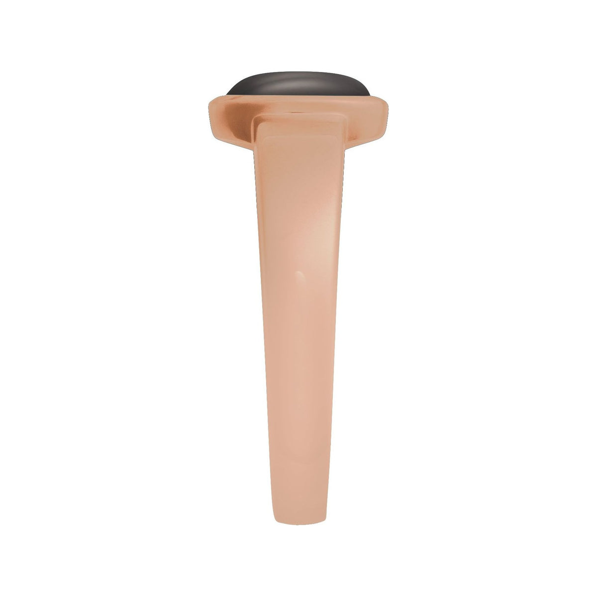 Sapphire Row Natural Gemstone Cabochon Bezel Cigar Ring - Onyx, 14K Rose Gold (view 3)