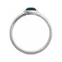 Sapphire Row Natural Gemstone Cabochon Bezel Cigar Ring - London Blue Topaz, Platinum (view 2)
