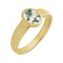 Sapphire Row Natural Gemstone Cabochon Bezel Cigar Ring - Moss Agate, 14K Yellow Gold