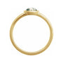 Sapphire Row Natural Gemstone Cabochon Bezel Cigar Ring - Moss Agate, 14K Yellow Gold (view 2)