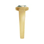 Sapphire Row Natural Gemstone Cabochon Bezel Cigar Ring - Moss Agate, 14K Yellow Gold (view 3)