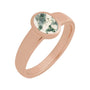 Sapphire Row Natural Gemstone Cabochon Bezel Cigar Ring - Moss Agate, 14K Rose Gold