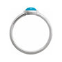 Sapphire Row Natural Gemstone Cabochon Bezel Cigar Ring - Turquoise, 14K White Gold (view 2)