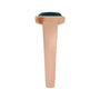 Sapphire Row Natural Gemstone Cabochon Bezel Cigar Ring - London Blue Topaz, 14K Rose Gold (view 3)