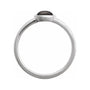 Sapphire Row Natural Gemstone Cabochon Bezel Cigar Ring - Onyx, 14K White Gold (view 2)