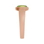 Sapphire Row Natural Gemstone Cabochon Bezel Cigar Ring - Peridot, 14K Rose Gold (view 3)