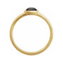 Sapphire Row Natural Gemstone Cabochon Bezel Cigar Ring - Onyx, 14K Yellow Gold (view 2)