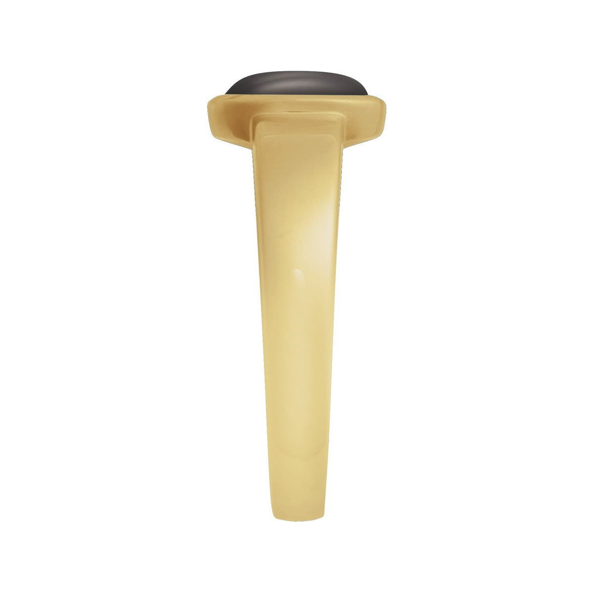 Sapphire Row Natural Gemstone Cabochon Bezel Cigar Ring - Onyx, 14K Yellow Gold (view 3)