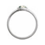 Sapphire Row Natural Gemstone Cabochon Bezel Cigar Ring - Moss Agate, 14K White Gold (view 2)