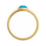 Sapphire Row Natural Gemstone Cabochon Bezel Cigar Ring - Turquoise, 14K Yellow Gold (view 2)