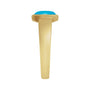 Sapphire Row Natural Gemstone Cabochon Bezel Cigar Ring - Turquoise, 14K Yellow Gold (view 3)