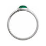 Sapphire Row Lab-Grown Gemstone Cabochon Bezel Cigar Ring - Emerald, 14K White Gold (view 2)