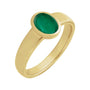 Sapphire Row Lab-Grown Gemstone Cabochon Bezel Cigar Ring - Emerald, 14K Yellow Gold