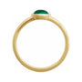 Sapphire Row Lab-Grown Gemstone Cabochon Bezel Cigar Ring - Emerald, 14K Yellow Gold (view 2)