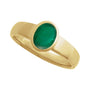 Sapphire Row Lab-Grown Gemstone Cabochon Bezel Cigar Ring - Emerald, 14K Yellow Gold (view 4)