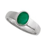 Sapphire Row Lab-Grown Gemstone Cabochon Bezel Cigar Ring - Emerald, Platinum (view 4)