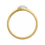 Sapphire Row Lab-Grown Gemstone Cabochon Bezel Cigar Ring - White Opal, 14K Yellow Gold (view 2)