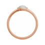 Sapphire Row Lab-Grown Gemstone Cabochon Bezel Cigar Ring - White Opal, 14K Rose Gold (view 2)