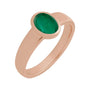 Sapphire Row Lab-Grown Gemstone Cabochon Bezel Cigar Ring - Emerald, 14K Rose Gold
