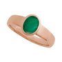 Sapphire Row Lab-Grown Gemstone Cabochon Bezel Cigar Ring - Emerald, 14K Rose Gold (view 4)