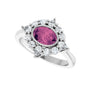 Sapphire Row Natural Gemstone Starburst Halo Ring - Pink Tourmaline, 14K White Gold (view 5)