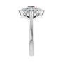 Sapphire Row Natural Gemstone Starburst Halo Ring - Pink Tourmaline, Platinum (view 4)