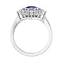 Sapphire Row Natural Gemstone Starburst Halo Ring - Tanzanite, 14K White Gold (view 2)