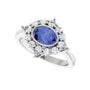 Sapphire Row Natural Gemstone Starburst Halo Ring - Tanzanite, 14K White Gold (view 5)