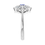 Sapphire Row Natural Gemstone Starburst Halo Ring - Tanzanite, Platinum (view 4)