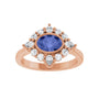 Sapphire Row Natural Gemstone Starburst Halo Ring - Tanzanite, 14K Rose Gold (view 3)