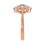 Sapphire Row Natural Gemstone Starburst Halo Ring - Tanzanite, 14K Rose Gold (view 4)
