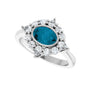 Sapphire Row Natural Gemstone Starburst Halo Ring - London Blue Topaz, Platinum (view 5)