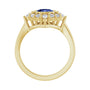 Sapphire Row Natural Gemstone Starburst Halo Ring - Tanzanite, 14K Yellow Gold (view 2)