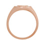 Sapphire Row Engravable Natural Diamond Accented Signet Ring - 14K Rose Gold (view 2)