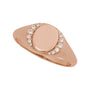 Sapphire Row Engravable Natural Diamond Accented Signet Ring - 14K Rose Gold (view 4)