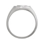 Sapphire Row Engravable Natural Diamond Accented Signet Ring - 14K White Gold (view 2)