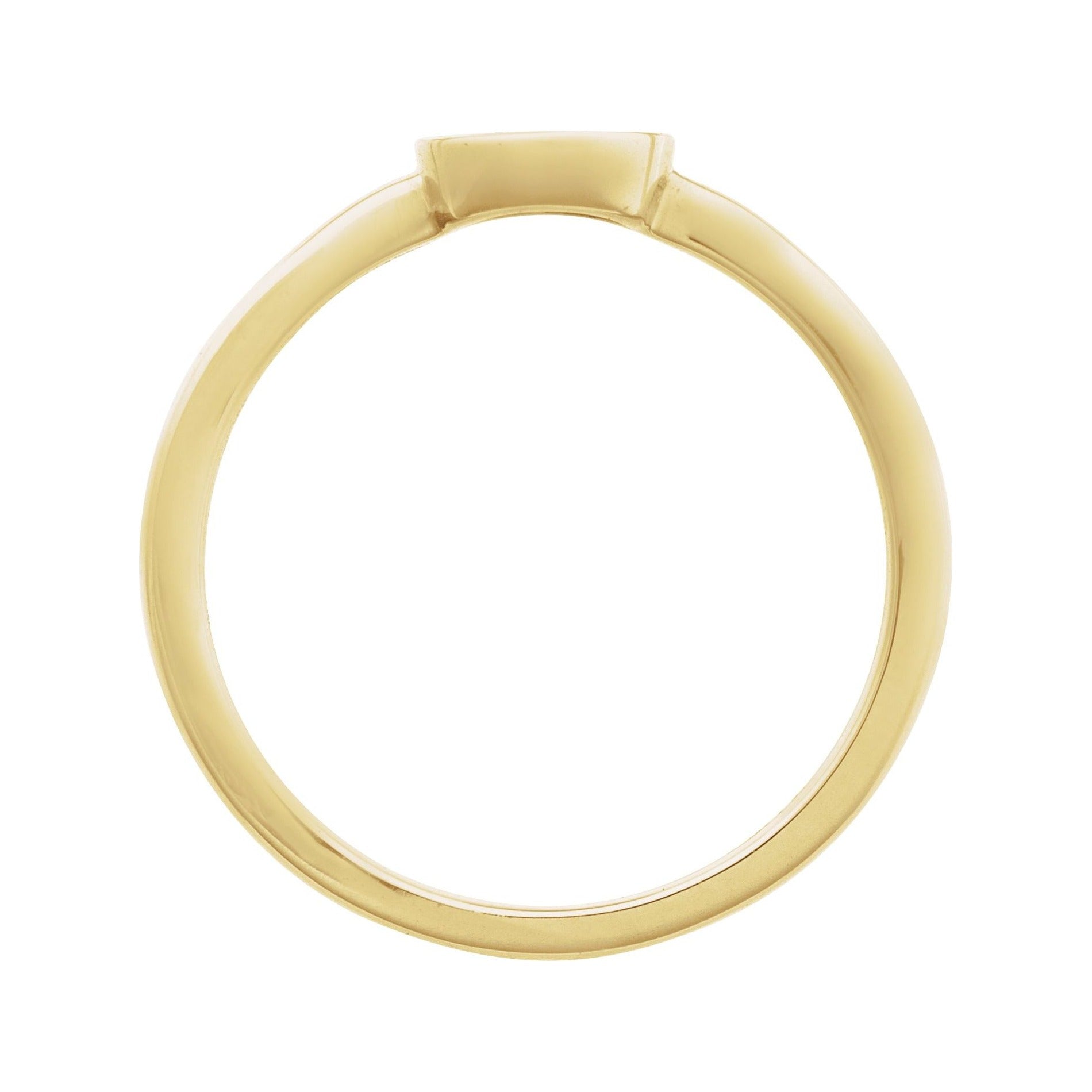 Sapphire Row Gold Enamel Evil Eye Stackable Ring - 14K Yellow Gold (view 2)
