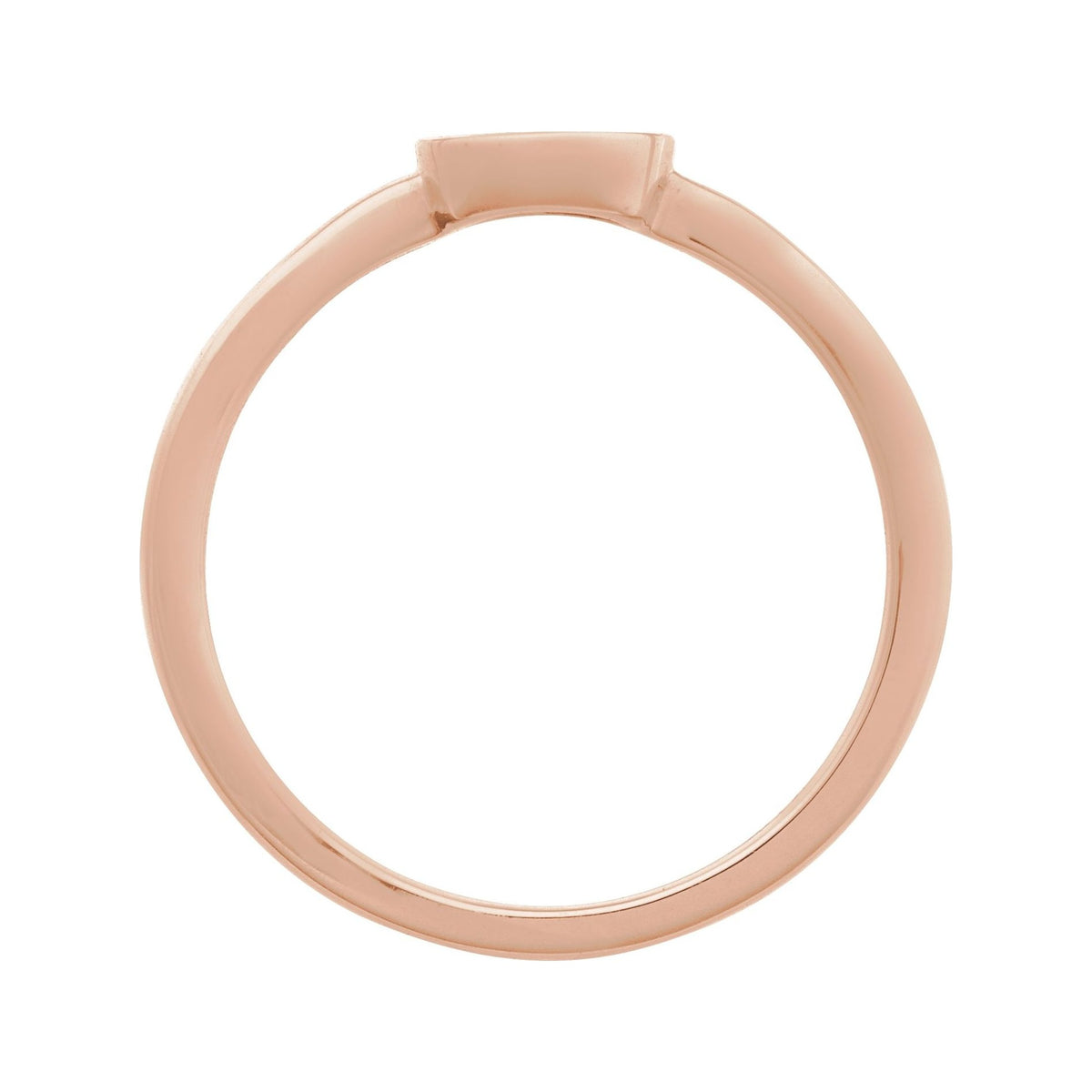 Sapphire Row Gold Enamel Evil Eye Stackable Ring - 14K Rose Gold (view 2)
