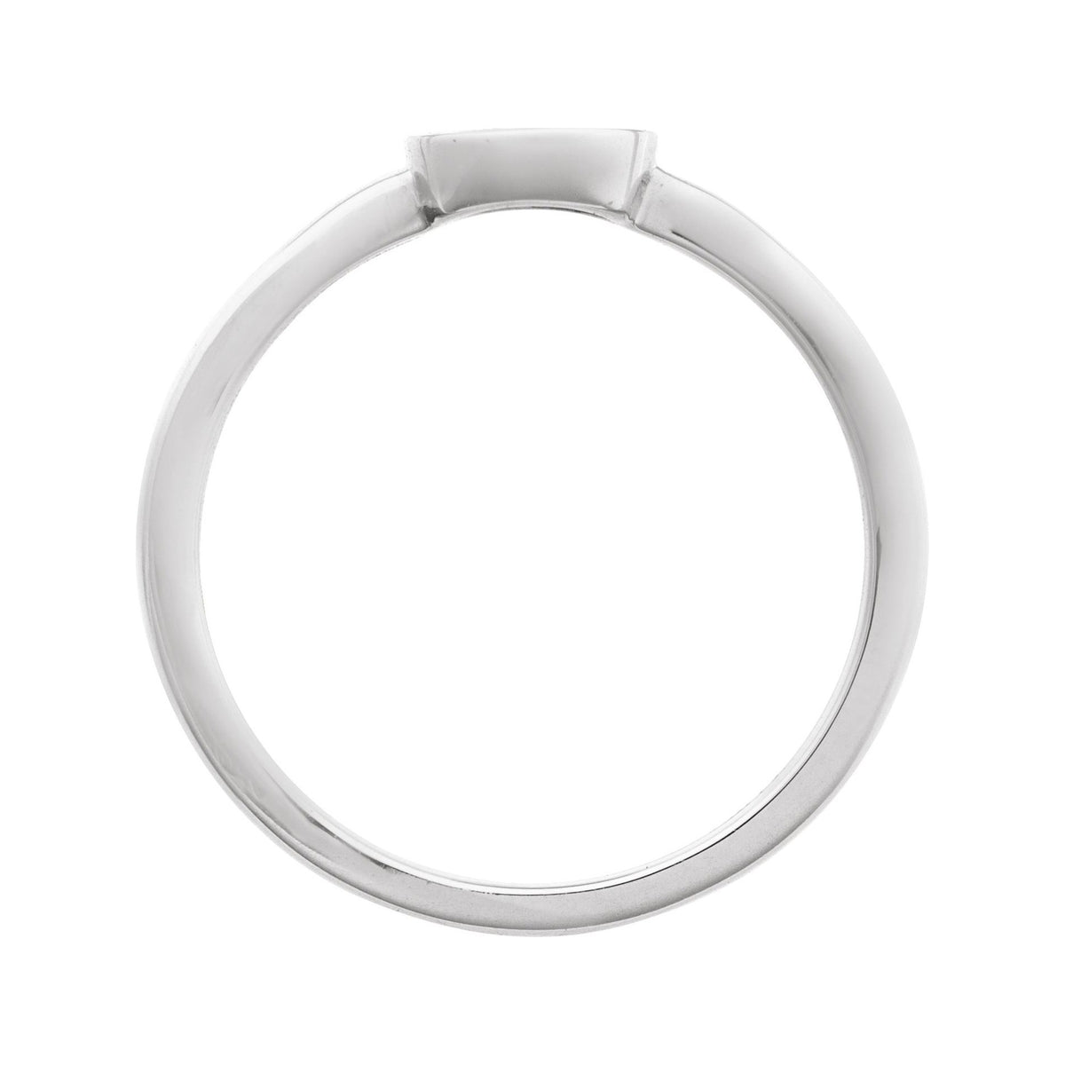 Sapphire Row Gold Enamel Evil Eye Stackable Ring - 14K White Gold (view 2)