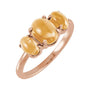 Sapphire Row Natural Gemstone Cabochon Trio Ring - Citrine, 14K Rose Gold