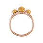 Sapphire Row Natural Gemstone Cabochon Trio Ring - Citrine, 14K Rose Gold (view 2)
