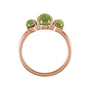 Sapphire Row Natural Gemstone Cabochon Trio Ring - Peridot, 14K Rose Gold (view 2)