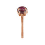 Sapphire Row Natural Gemstone Cabochon Trio Ring - Rhodolite Garnet, 14K Rose Gold (view 3)